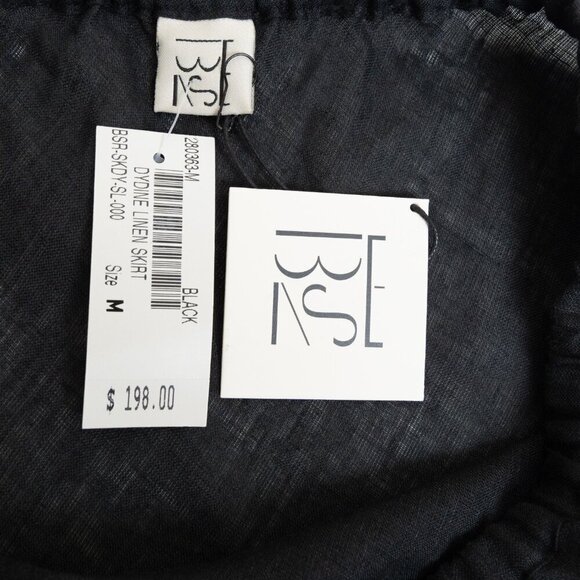 Baserange Dydine Skirt Linen Flared Maxi Black Sheer Lagenlook - Picture 5 of 10